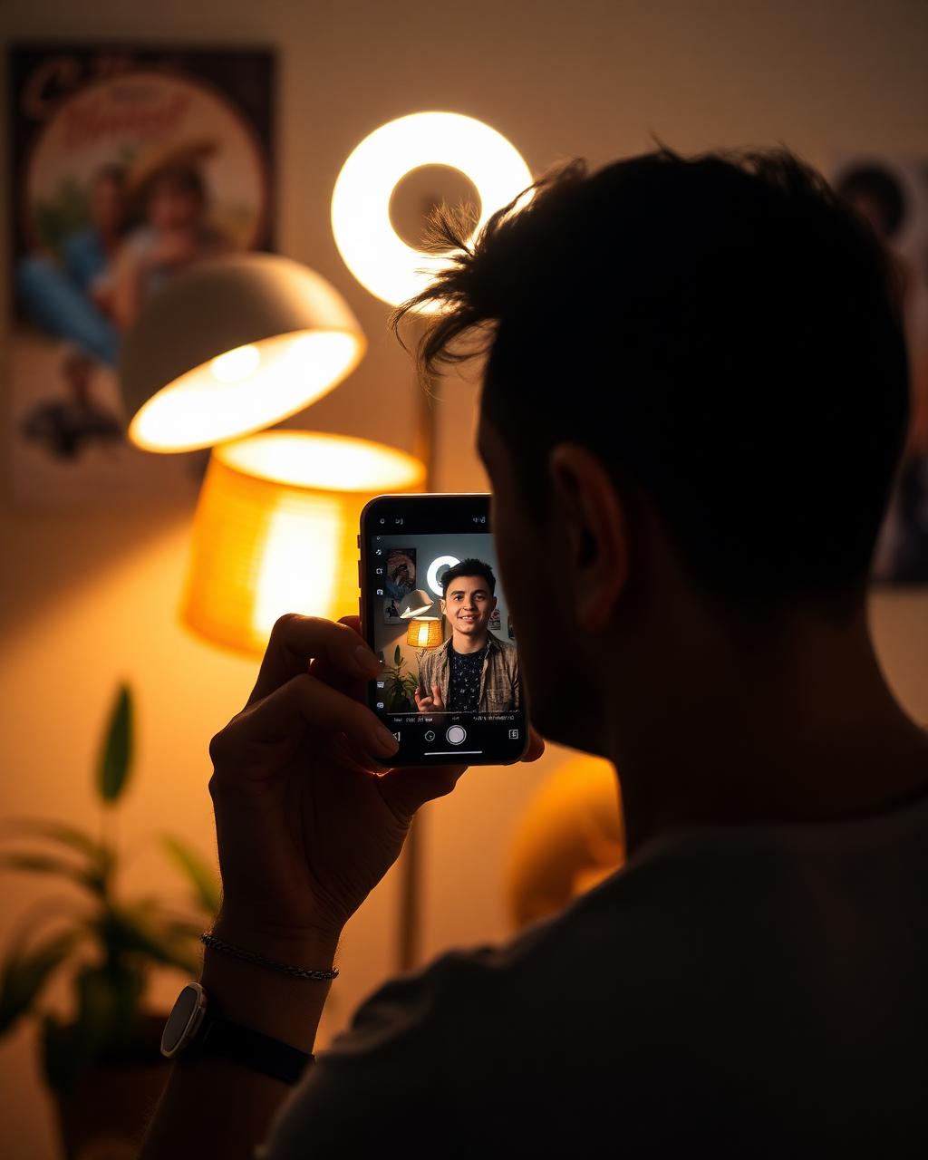 A creator filming a short video on a phone